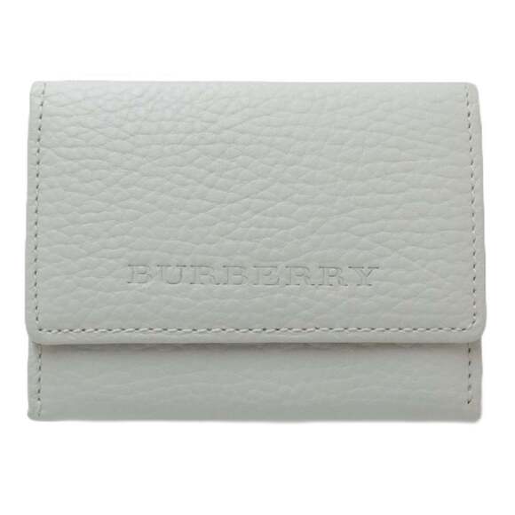 BURBERRY Business card holder case leather white 083535